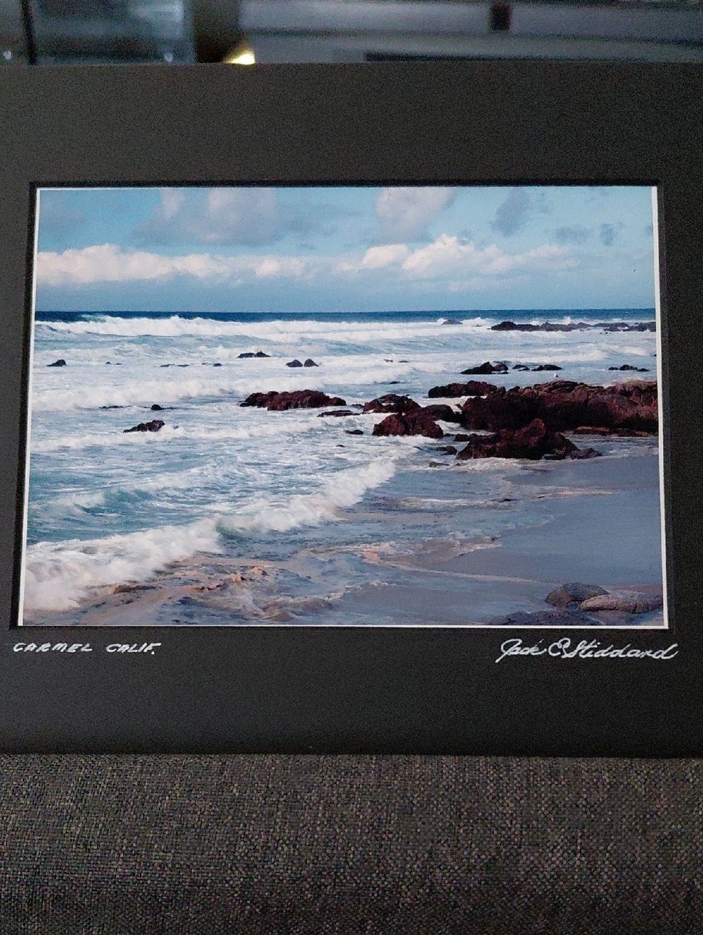 Pebble Beach Big Waves Art Photo By Jack E. Stiddard 5x7 Photo 8x10 Mat